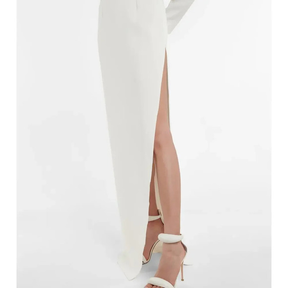 Monot Cutout Open Back Crepe Gown Off White Size 6 - Picture 6 of 11